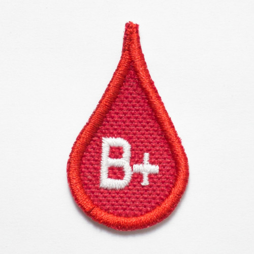 Patch Bordado Tipo Sanguíneo Sangue Gota 2,5x4cm