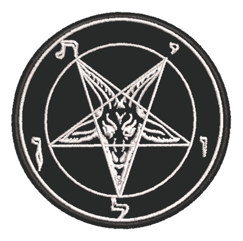 Patch Bordado Religiosos Pentagrama Invertido 8 Cm 8x8cm
