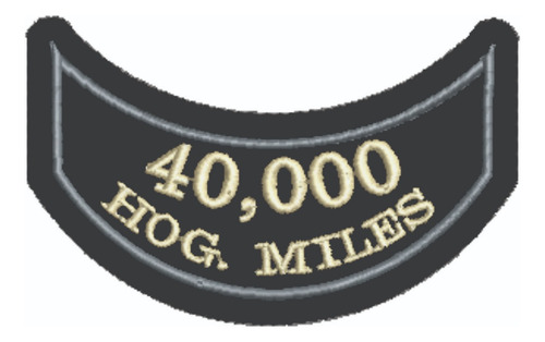 Patch Bordado Harley Davidson Mileage 40000 Hog Harley Davidson 7,7x4,8cm
