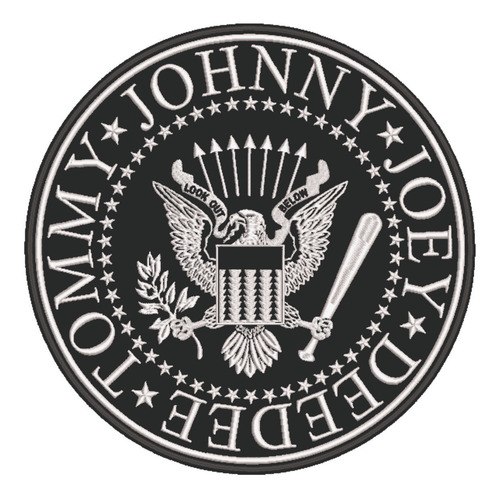 Patch Bordado Música Ramones Logo 25x25cm