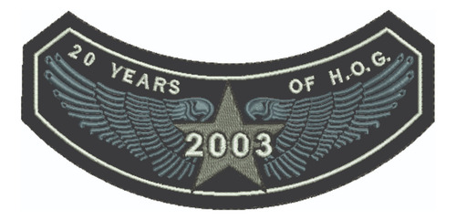 Patch Bordado Harley Davidson Hog 2003 Harley Davidson Anual 14,4x7cm