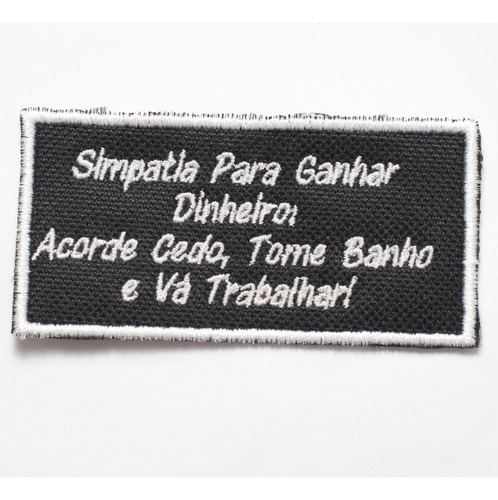 Patch Bordado Frases Frase Motociclista 13 9x4,5cm