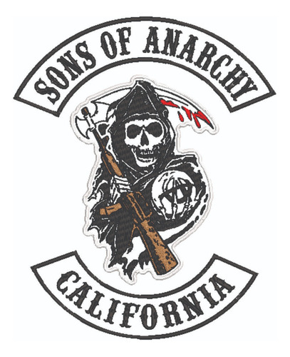 Patch Bordado Diversos Sons Of Anarchy Kit 10 Bordados 10x10cm