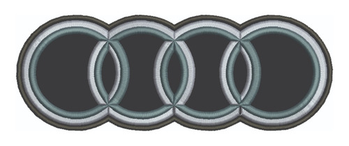 Patch Bordado Carros Audi Logo 20x7,3cm