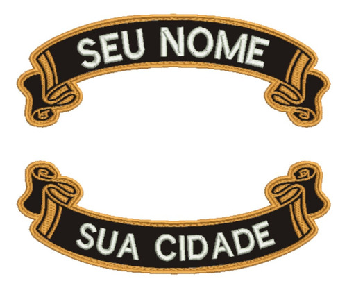 Patch Bordado Faixas Duas Faixas Moto Clube Modelo 03 30x10,8cm