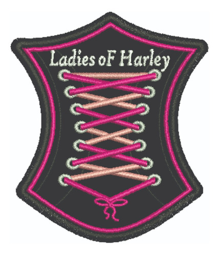 Patch Bordado Harley Davidson Hd Corpete Ladies Of Harley 6x7cm