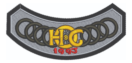 Patch Bordado Harley Davidson Hog 1993 Harley Davidson Anual 14,4x7cm