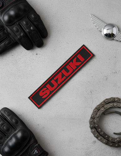 Patch Bordado Motos Suzuki Faixa 30x6cm