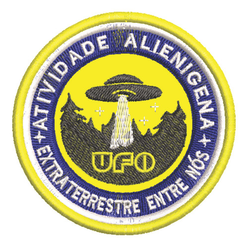 Patch Bordado Aliens Atividade Alienigena 7,5x7,5cm