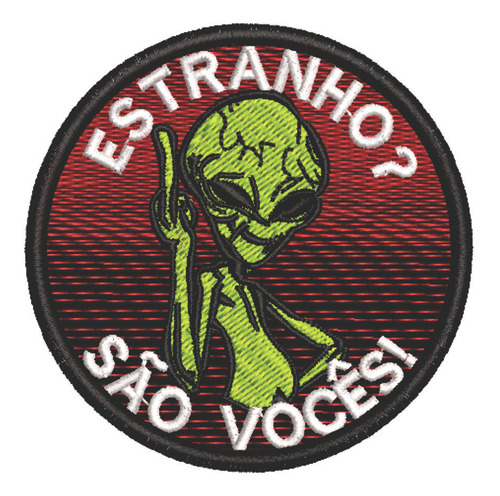 Patch Bordado Aliens Estranho São Vocês 7x7cm