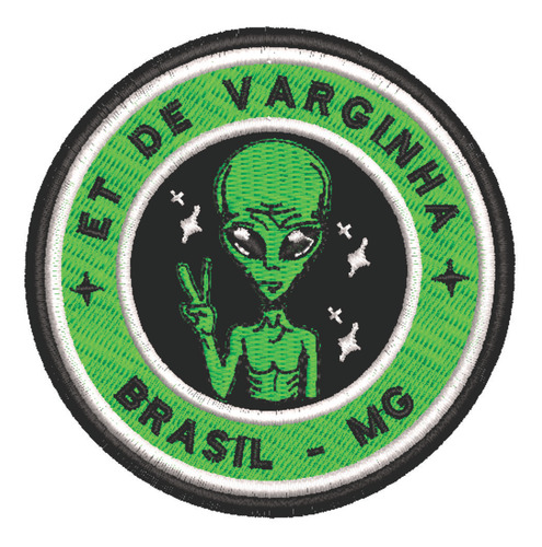 Patch Bordado Aliens Et Brasil Mg 7,5x7,5cm