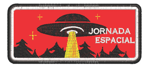 Patch Bordado Aliens Jornada Espacial 10x4,5cm