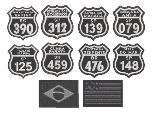 Patch Bordado Rotas Rotas/ Bandeiras Parsonalizado 10x10cm
