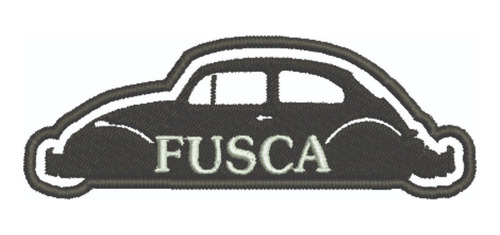 Patch Bordado Carros Fusca Silueta 12x4,3cm
