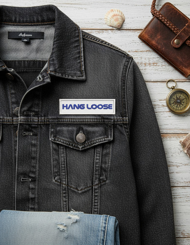 Patch Bordado Diversos Hang Loose 9x2,5cm