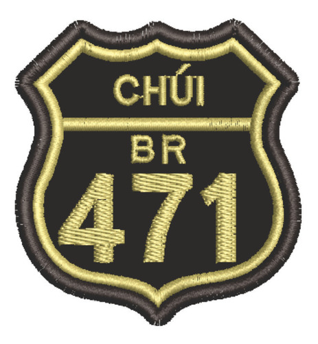 Patch Bordado Placas Rota Br 471 Chui 5,6x6cm