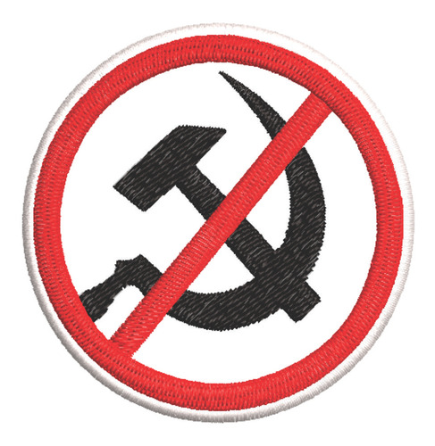 Patch Bordado Cartoons Simbolo Anticomunista 7x7cm