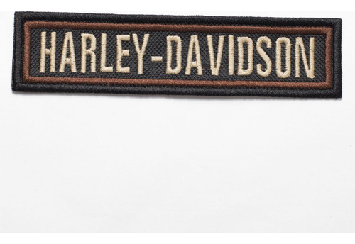 Patch Bordado Harley Davidson Tarjeta Marron 14x3cm