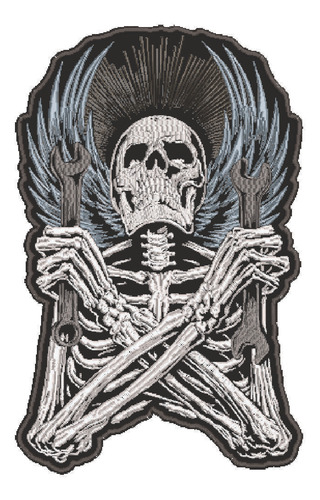Patch Bordado Grandes Caveira Chaves 21x34cm