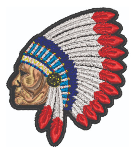 Patch Bordado Diversos Indio Cocar 7x8cm