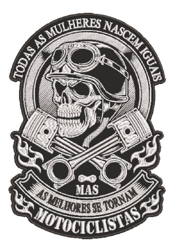 Patch Bordado Grandes Caveira Todas As Mulheres 21x31cm