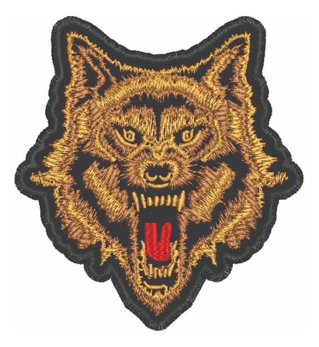 Patch Bordado Cartoons Lobo Marron 8,2x9cm
