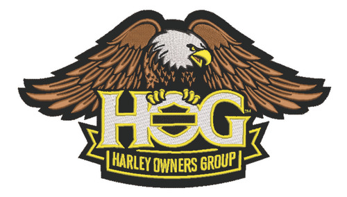 Patch Bordado Harley Davidson Aguia Hog 28x16cm
