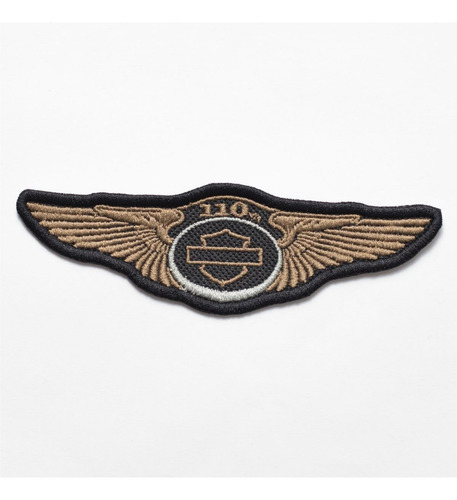 Patch Bordado Harley Davidson 110anos Marron 12x6,3cm