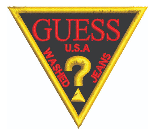 Patch Bordado Marcas Guess Washed Jeans 7x6cm