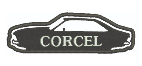 Patch Bordado Carros Corcel Silueta 10x3,1cm
