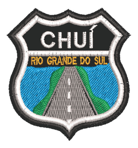 Patch Bordado Placas Rota Br 471 Chui Rio Grd Do Sul 5,6x6cm