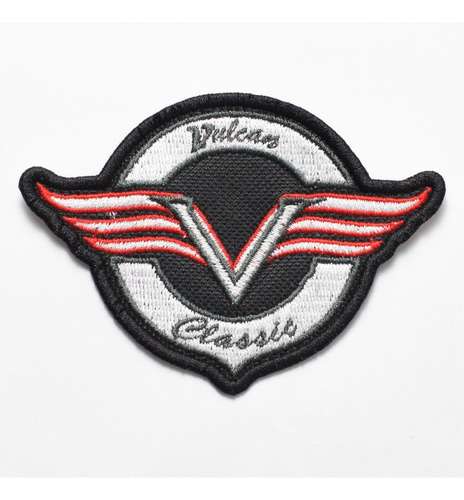 Patch Bordado Motos Kawasaki Vulcan Logo 9x6,4cm