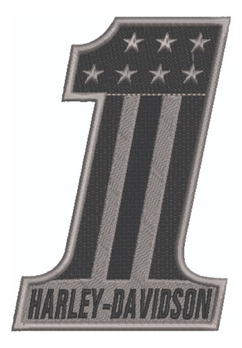 Patch Bordado Harley Davidson Davidson Number One E 6,3x9cm