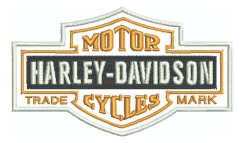 Patch Bordado Harley Davidson Old Trade Mark 9,5x5,6cm