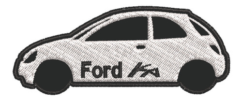 Patch Bordado Carros Silhueta Ford Ka 10x4cm
