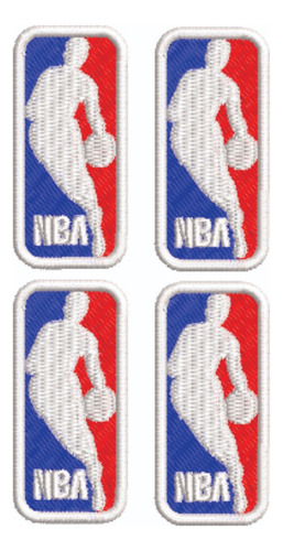 Patch Bordado Esportes Nba Kit Com 4 2,4x4,7cm