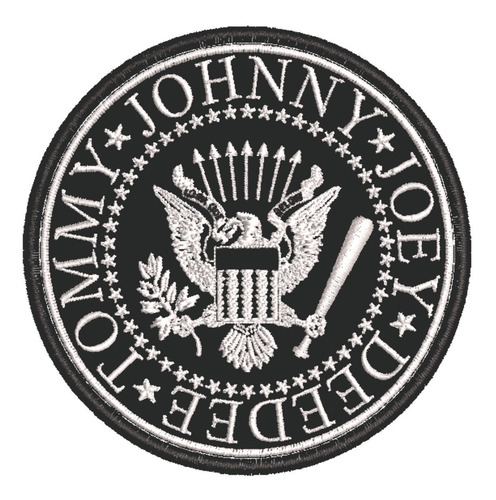 Patch Bordado Música Ramones Logo 7x7cm