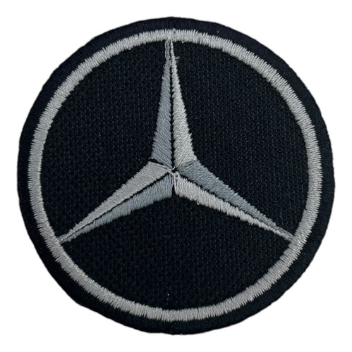 Patch Bordado Carros Mercedes Benz Logo 6x6cm