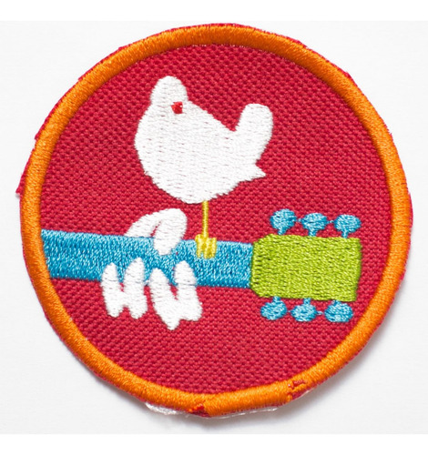 Patch Bordado Música Woodstock 7x7cm