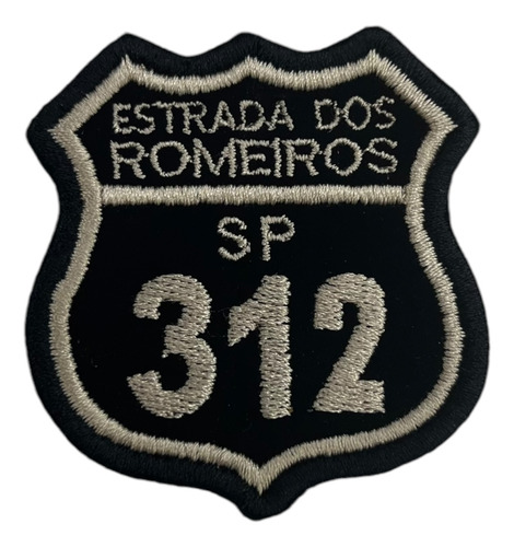 Patch Bordado Placas Estrada Dos Romeiros Sp312 5,6x6cm