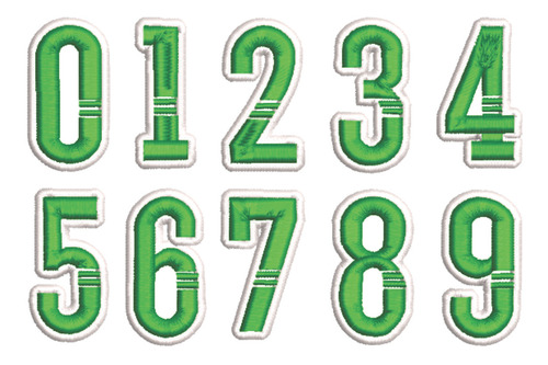 Patch Bordado Diversos Kit 10 adidas Numeros 2,5x4,5cm