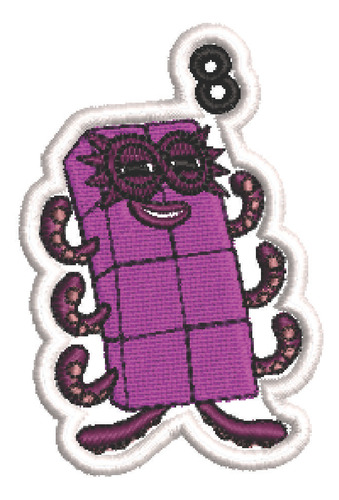 Patch Bordado Cartoons Numbers Block 8 4,7x7cm