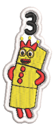 Patch Bordado Cartoons Numbers Block 3 3x7cm