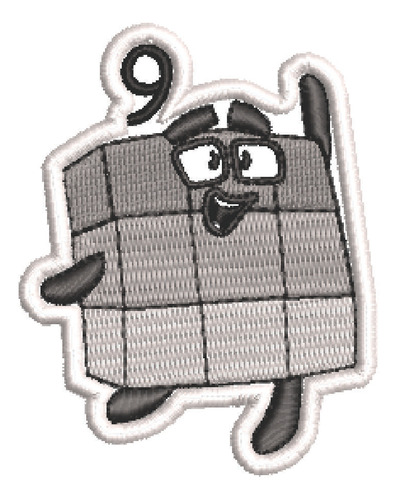 Patch Bordado Cartoons Numbers Block 9 5,5x7cm
