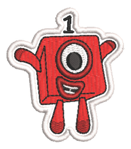 Patch Bordado Cartoons Numbers Block 1 6x7cm