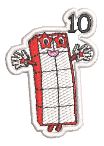 Patch Bordado Cartoons Numbers Block 10 5x7cm