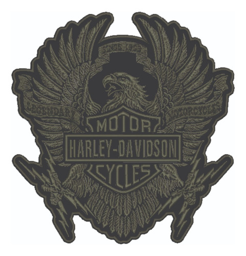 Patch Bordado Harley Davidson Aguia Legendary 28x30cm