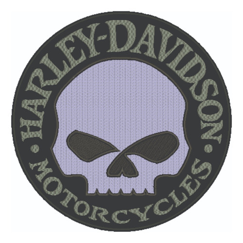 Patch Bordado Harley Davidson Skull Reflex 28x28cm