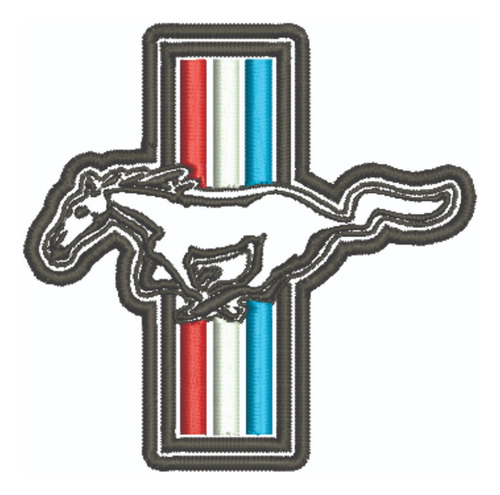 Patch Bordado Carros Mustang Logo 9x9cm