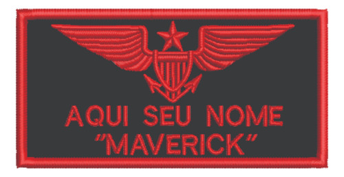 Patch Bordado Top Gun Identificação Pete Mitchel 10x5cm
